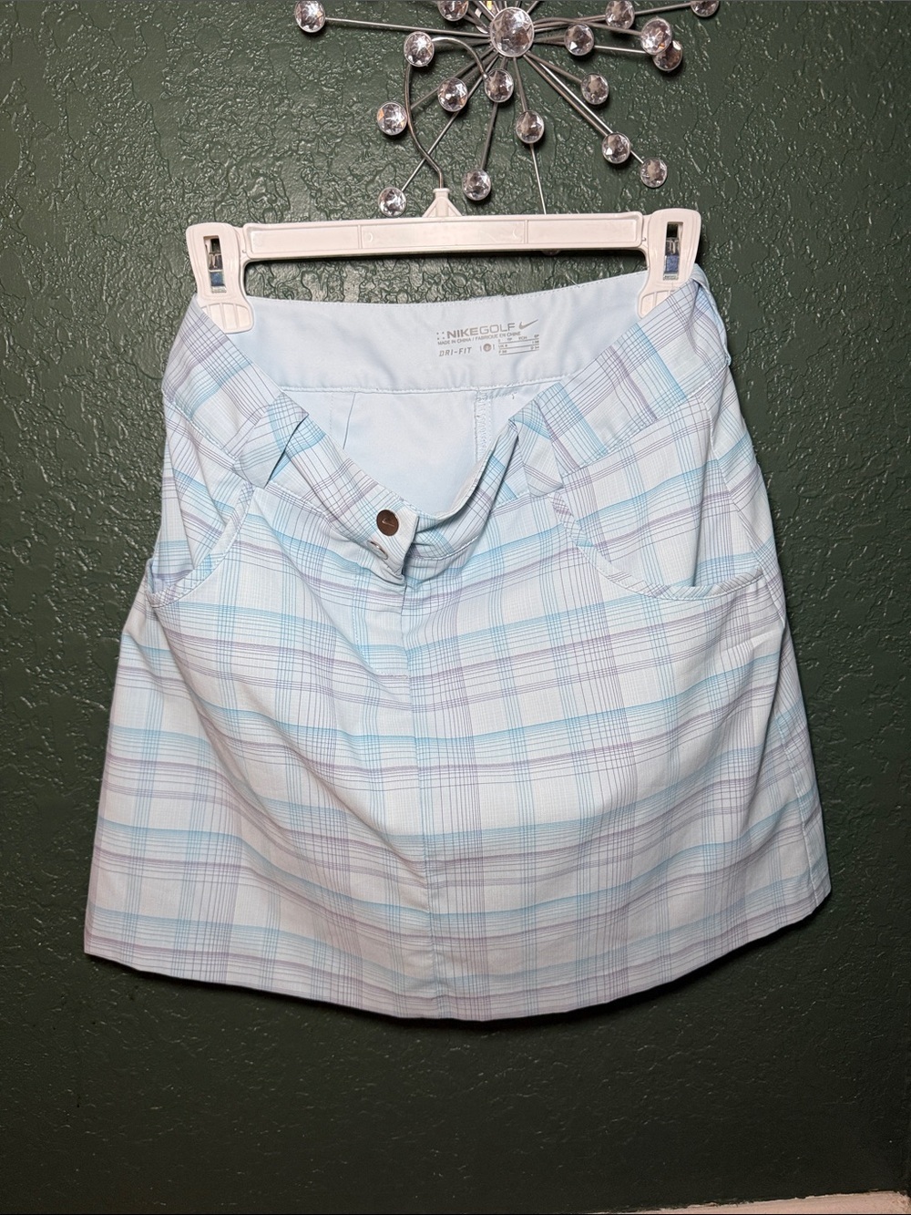 Nike Golf Club Women's Dri-FIT Plaid Blue Purple Skort Size 2 - Picture 6 of 10